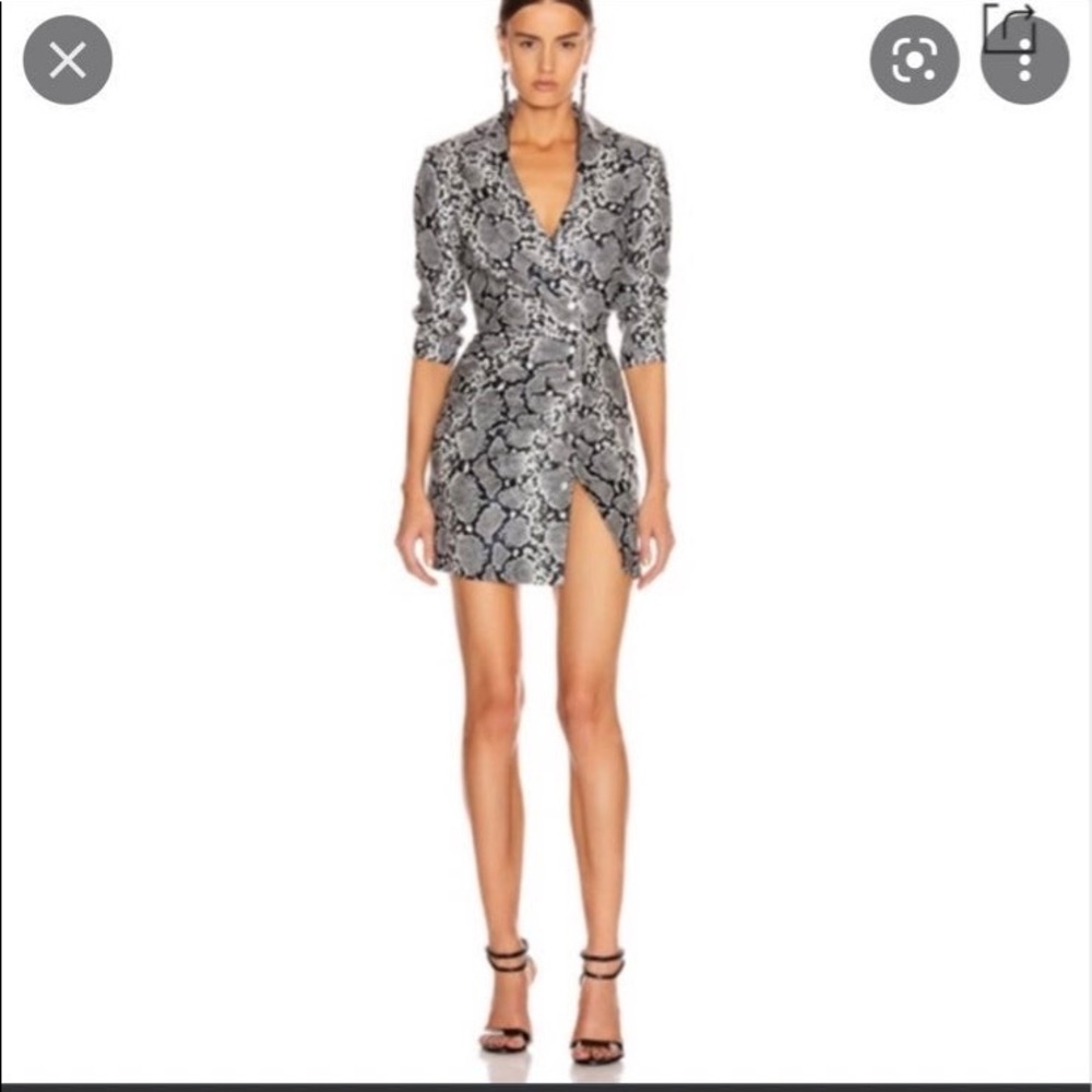 Retrofête Willa Dress Color: Silver Snakeskin $1,395.00